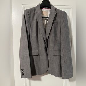 Banana republic light gray wool suit 14 jacket 12 ankle pants 12 skirt
